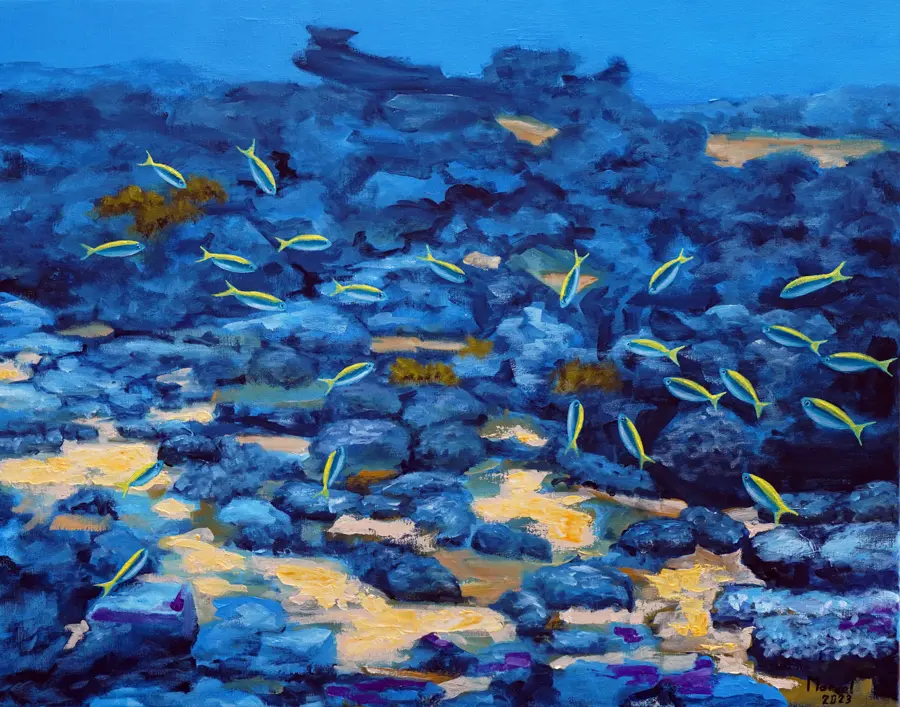 18 Poissons bleus